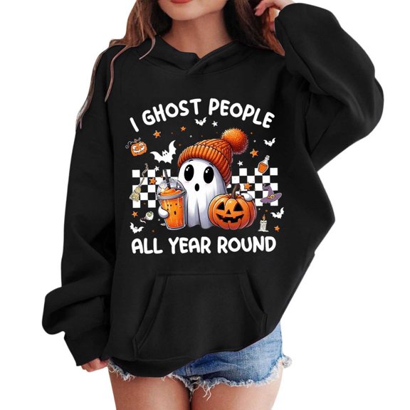 Little Boys Hoodie for Kids Sweatshirt Pullover Casual Loose Cute Print Long Sleeve Hoodie Casual Basic Pullover ,Size 5-6T , Black