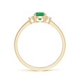 thumbnail image 2 of ANGARA Natural Prong-Set Round 3 Stone Emerald and Diamond Engagement Ring in 14K Yellow Gold for Women (Size-5mm) | May Birthstone, Anniversary, Jewelry Gift for Women | Natural Emerald Ring, 2 of 9