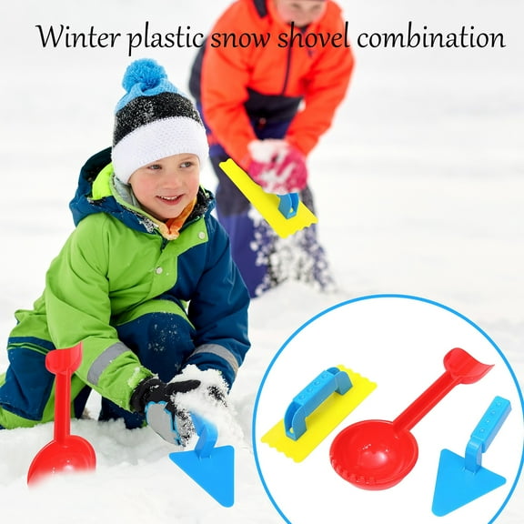 Snow Kit for Building Snowman and Fort - 3 Tools for Making Snowballs, Bricks & Castle, Winter Outdoor Sports and Snow Fight Toys