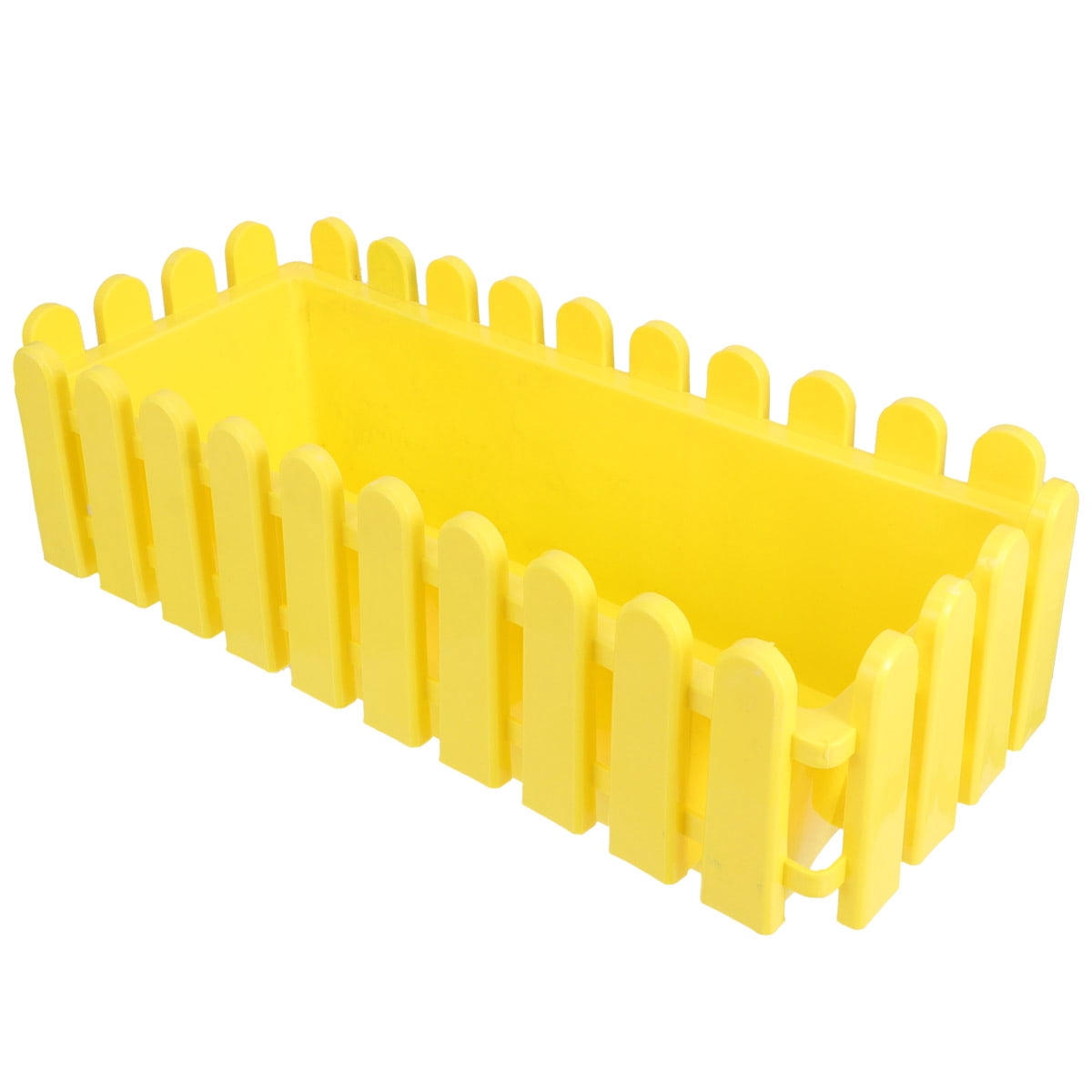 CRILSTYLEO Durable Yellow PP Resin Rectangular Flower Container for Outdoor Use 3Pcs
