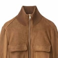 thumbnail image 5 of WLOMHUW Womens Cropped Jakcets Suede Bomber Jacket with Stand Collar Zip Up Short Coat with Pockets, 5 of 7