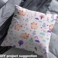 thumbnail image 3 of Kids Cartoon Pig Fabric by the Yard,Kawaii Pig Upholstery Fabric,Garden Branch Leaf Flowers Decorative Fabric,Purple Natural Indoor Outdoor Fabric Stars Clouds Raindrops Fabric,1 Yard, 3 of 5