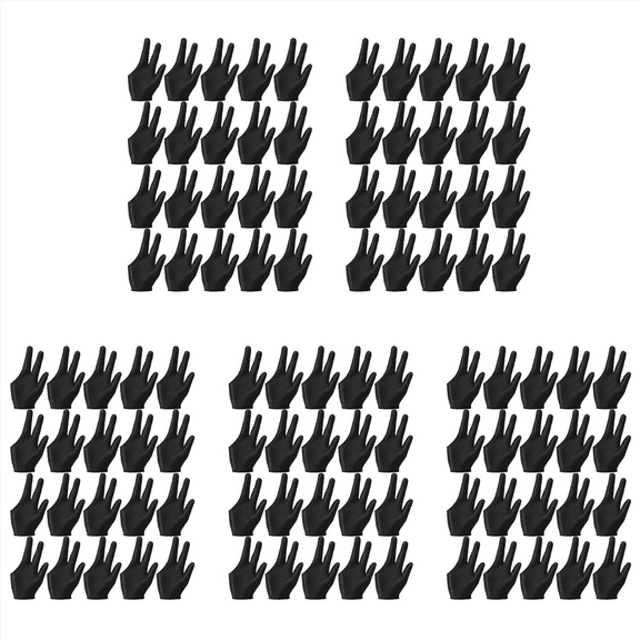 100Pcs Breathable Billiard Gloves Snooker Left Right Hand Gloves 3 Fingers Cue Gloves for Women Men Billiard Accessories