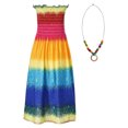 thumbnail image 4 of zdhoor Robe d'Été de Plage pour Fête Enfants Filles Bohème à Imprimé Floral Sans Manches avec Collier Type A 130, 4 of 5