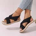 thumbnail image 3 of WAYUTE Women's Sandals Slip On Beach Soft Sole Sandals Lightweight Flat Open Toe Elastic Strap Walking Shoes Trendy Casual Summer, 3 of 7