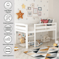 thumbnail image 7 of Tcbosik Low Loft Bed with Ladder, Twin Size Wood Bed Frame with Guardrail for Bedroom, No Box Spring Needed, White, 7 of 7