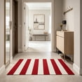 thumbnail image 3 of Diceymbol Red White Striped Cotton Woven Rug Reversible Mat for Kitchen Entryway Patio Farmhouse Decor 32x20 Inch, 3 of 8