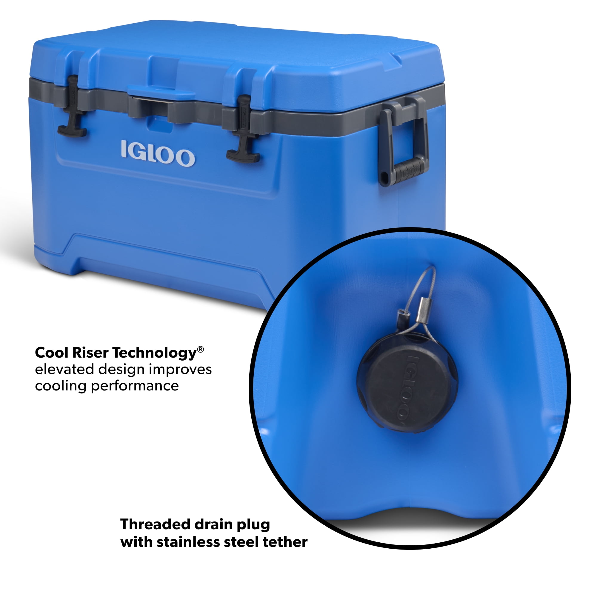 Igloo 72 QT Overland Ice Chest Cooler, Blue