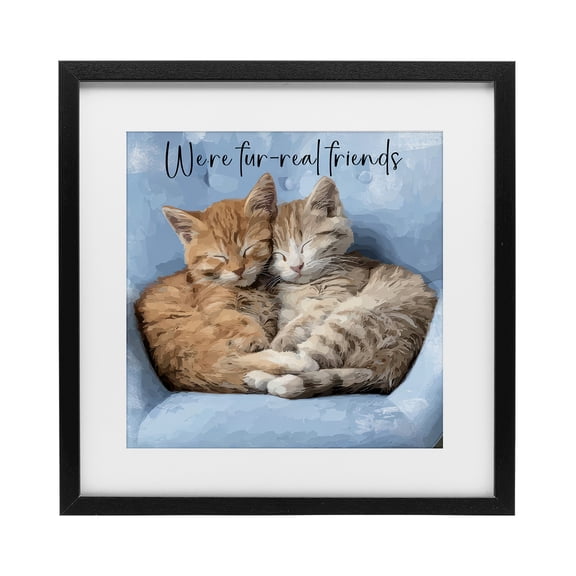 Stupell Industries Cottage We're Fur-Real Friends Black Framed Print Under Glass, 13 x 13, by Kim Curinga