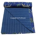 thumbnail image 4 of Indian Handmade Animal Print Cotton kantha Quilt, Village art gudri,Hand Stitch Quilt ,Bedspread, Blanket Size ( King 108" x 108" ), 4 of 5