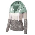 thumbnail image 3 of Cárdigan informal verde XL con capucha y detalle de cremallera para mujer, con estilo y comodidad, 3 of 6