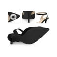 thumbnail image 2 of BLISSFUL STEP Rhiness Ankle Strap Stiletto Heel Pumps for Women Black 10, 2 of 5
