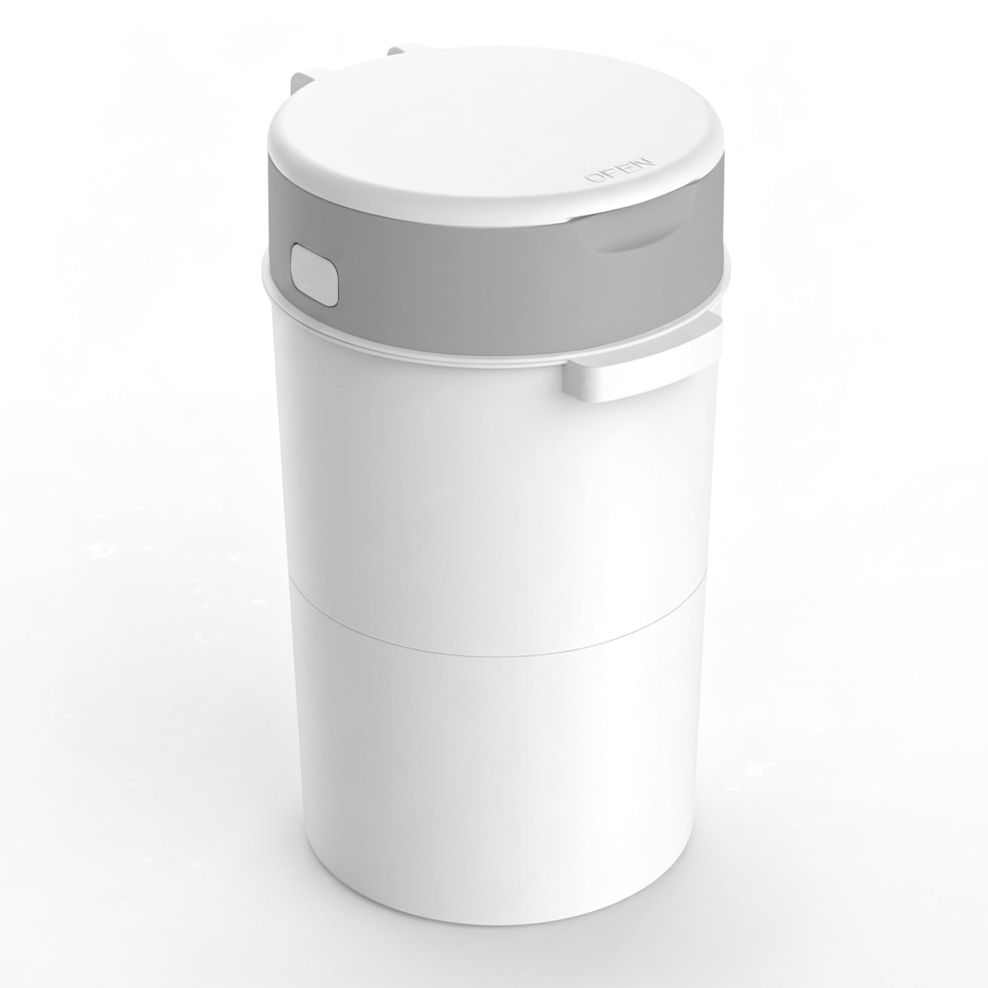 ZNQPLF Baby Diaper Pail, Advanced Odor Control Diaper Bin for Nursery, Hands-Free Twist-Seal Disposal System, Gray-White