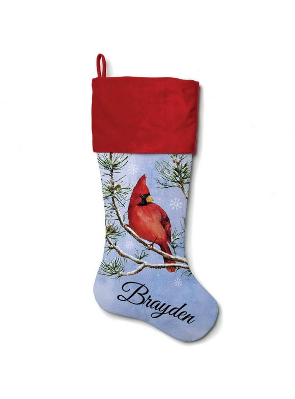 Personalized Cardinal Christmas Stocking