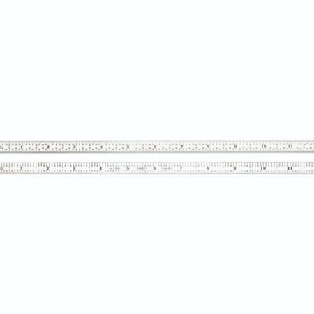Full Flexible Steel Rule with Chrome Finish, Quick Reading, and Inch Graduation - 5R Graduation, 12" Length, 1/64" Thickness - C305R-12