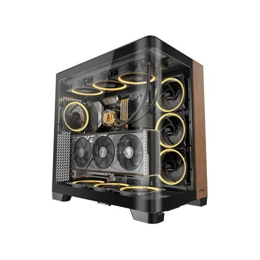 Antec C8 Curve Wood, Fans not Included, Wooden Front Panel, Super Wide Angle Single Curved Glass, Dual-Chamber Layout, Type-C, 360mm Radiator Support, RTX 40 Compatible, Full-Tower E-ATX PC Case