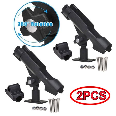 2X Boat Fishing Rod Pole Holder Bracket Tackle Kit Adjustable For Kayak Canoe