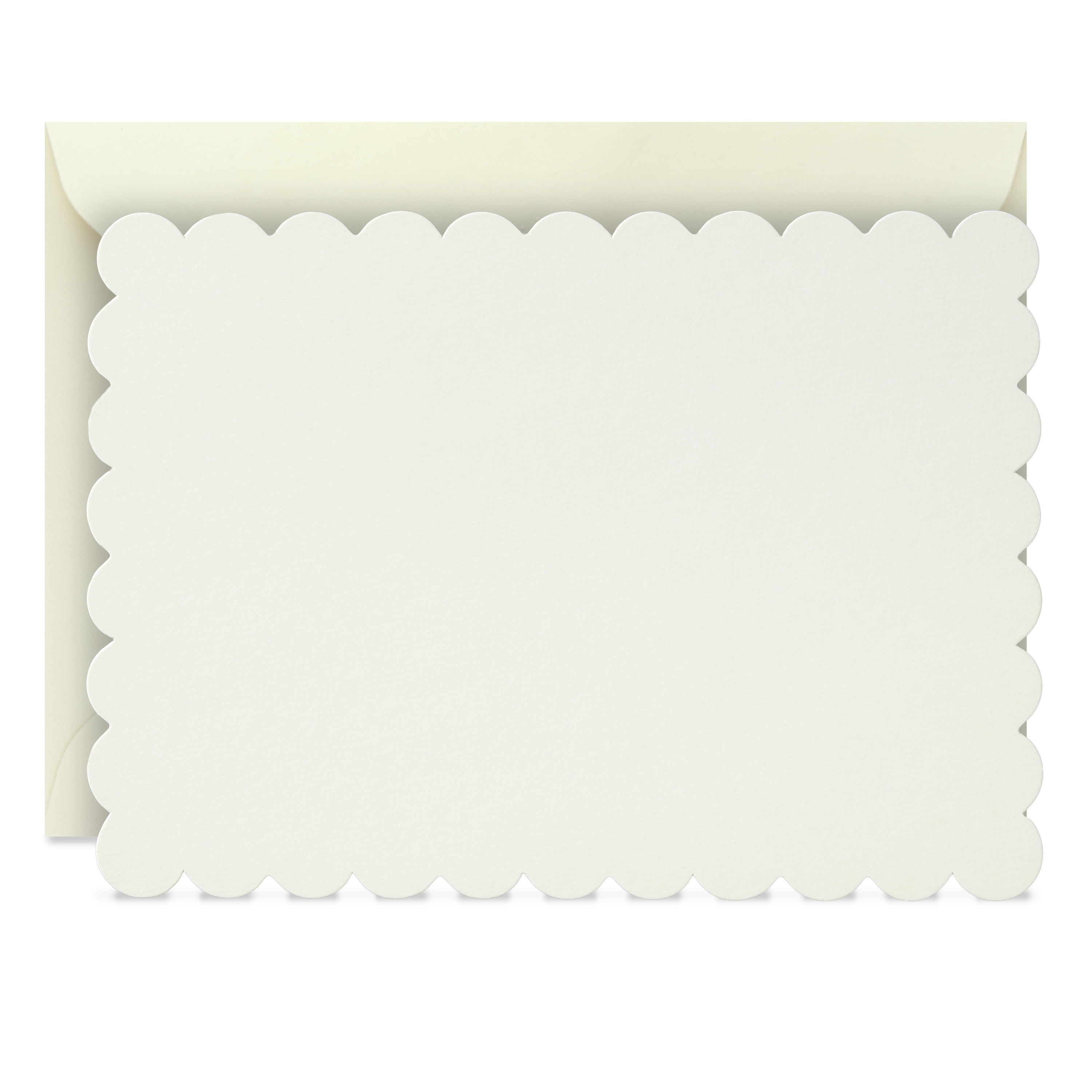 Hallmark Blank Flat Note Cards, Scalloped Ivory, 24 ct.