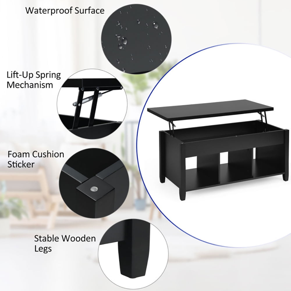 Finihen Coffee Table, Lift Top Coffee Table with Storage Lower Shelf, for Living Room, Reception Room, Office, Brown Finihen Coffee Table, Lift Top Coffee Table with Storage Lower Shelf, for Living Room, Reception Room, Office, Brown