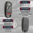 thumbnail image 4 of KeylessOption replacement fob for Honda Accord, Civic (72147-S04-A01) 3-button remote fob with panic button, 4 of 5