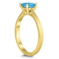 thumbnail image 2 of SZUL Women's Square Princess Cut 5MM Blue Topaz Solitaire Ring in 10K Yellow Gold, 2 of 4