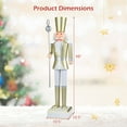 thumbnail image 3 of Costway 4’ Christmas Nutcracker with High Hat & Beautiful Scepter, Uniform & Boots for Yard Gold, 3 of 10