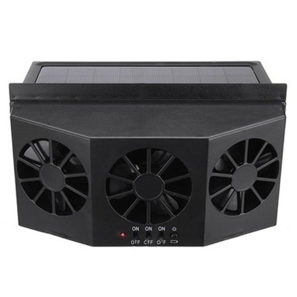 ZZkhGO Solar Car Exhaust Fan, In Vehicle Cooling Fan, Solar Charging Ventilation Fan for Auto Temperature Control