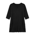 thumbnail image 2 of Bosfbaoi Plus Size Tunic Tops for Women Notched V Neck 3/4 Sleeve Loose Casual Blouse with Side Pockets, 2 of 7