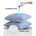 thumbnail image 4 of Pack of 2 Outdoor Pillow Covers, Wave Point Texture Blue Background Waterproof Square Throw Pillowcase Cushion Decorative Pillow Covers for Couch Patio Tent, 24x24 in, 4 of 6