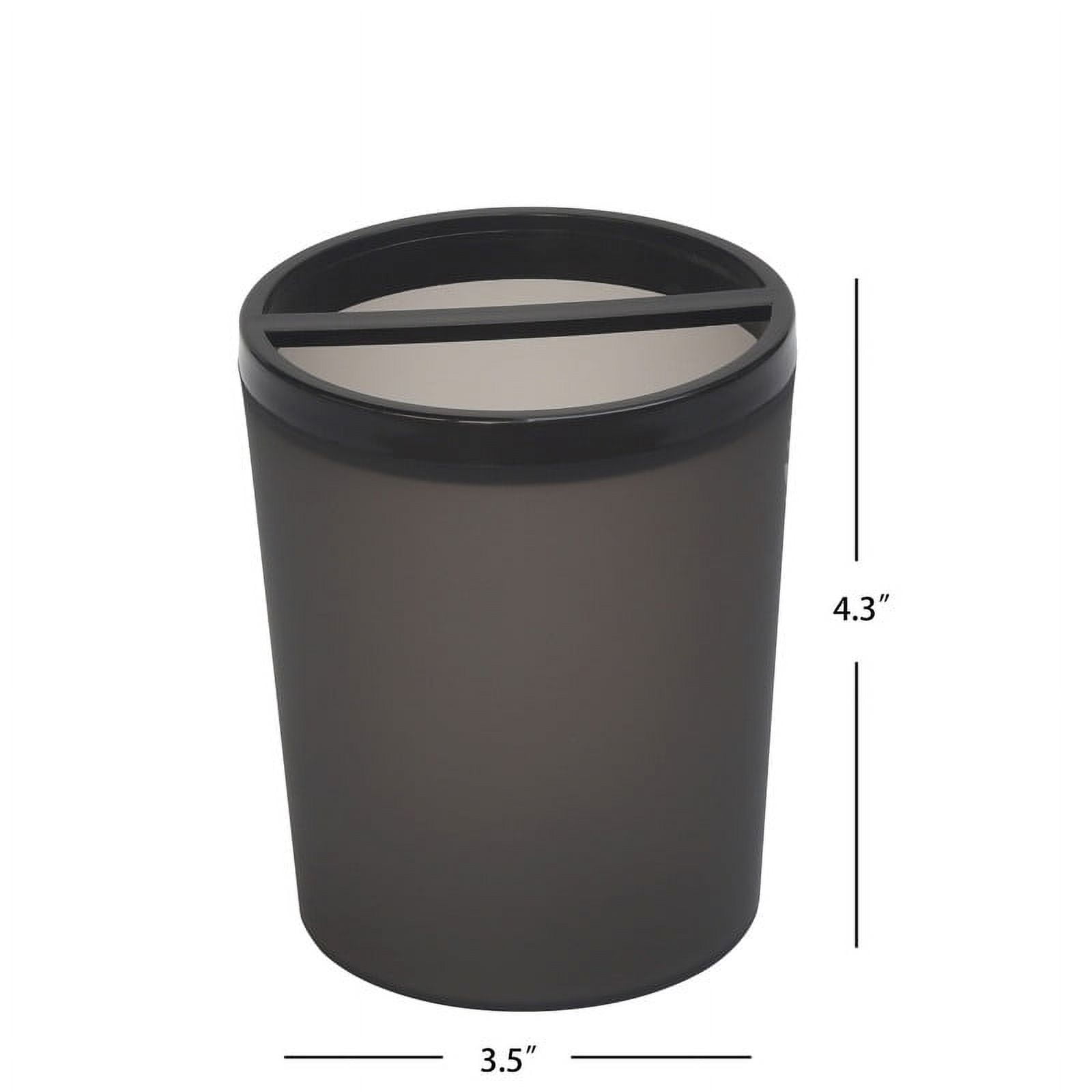 Mainstays Frosted Black Plastic Toothbrush Holder
