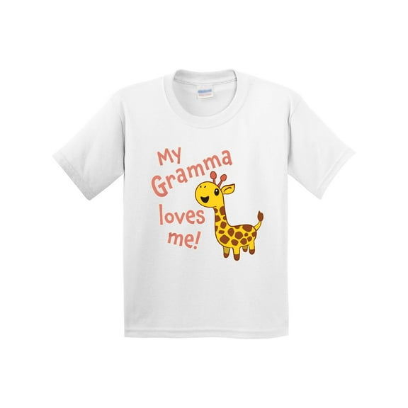 Inktastic My Gramma Loves Me Cute Giraffe Youth T-Shirt