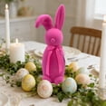 thumbnail image 4 of YingYouFu Easter Decorations Flocked Bunnies Figurine with Bow tie Flocking Rabbit Tabletop Ornament for Easter Centerpieces for Spring Table Decor, Party Supplies Home Party Office(Bright Colors), 4 of 6