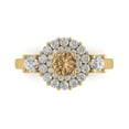 thumbnail image 2 of 1.6ct round cut champagne Zircon 18k yellow gold halo Bridal Wedding Engagement Promise Anniversary Ring for Women size 10, 2 of 7