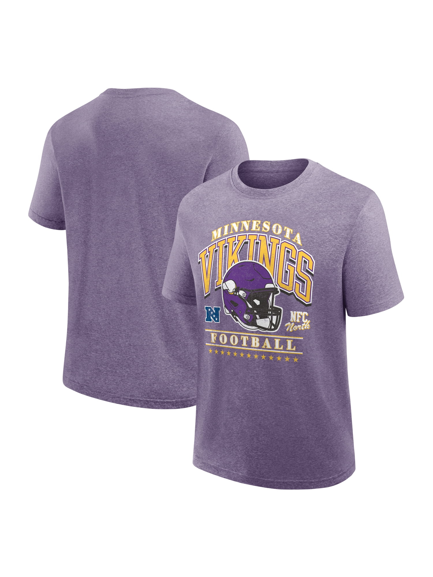 NFL Minnesota Vikings Men's Synthetic Purple Heather Short Sleeve T-Shirt