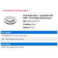 thumbnail image 2 of Front Brake Rotor - Compatible with 2008 - 2016 Dodge Grand Caravan 2009 2010 2011 2012 2013 2014 2015, 2 of 2