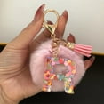 thumbnail image 5 of Isvgxsz Cute Pink Key Chains for Women Girls, Initial Letter Keychains with Tassel, Charms for Key Purse Handbags Backpacks, 5 of 5
