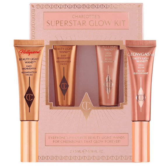 Charlotte Tilbury Superstar Glow Kit- Beauty Light Wand Duo - Spotlight  Pinkgasm
