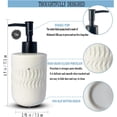 thumbnail image 6 of ABCISI Soap Dispenser, Cylindrical Lotion Dispenser with Matte Black Pump, 12oz Ceramic Relief Hand Dish Soap Dispenser, Refillable Liquid Dispenser for Kitchen Bathroom (Relief White), 6 of 12