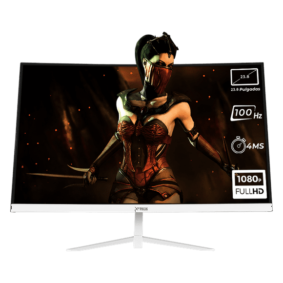Monitor Gamer XTREME PC GAMING Clarity Curvo 23.8 4ms 100Hz FHD VA HDMI Blanco FreeSync G-Sync