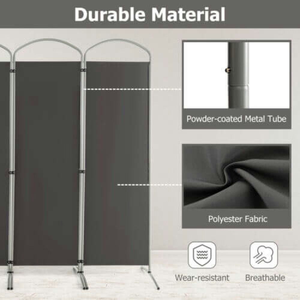 Resenkos Room Separator, Room Divider Panel,6.2Ft Folding 4-Panel Room Divider for Home Office Living Room -Gray