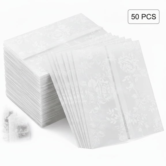 Pre-Folded Vellum Jackets for 5×7 Inch Invitations, Transparent Vellum Sleeves, Decorative Envelope Liners for Wedding, Bridal Shower, Baby Shower & Birthday Party