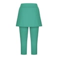 thumbnail image 5 of Bloomae Skirted Leggings for Women Tennis Golf Skorts Capris Gym Yoga Legging with Skirts for Running Workout Active Mint Green#01 S, 5 of 6