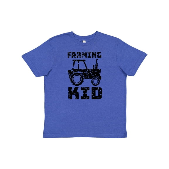 Inktastic Farming Kid Tractor Distressed Look Youth T-Shirt