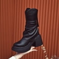 thumbnail image 6 of Fesfesfes Women's Boots Fall And Winter Boots Lined Anti-Slip Ankle Boots Outdoor Slip-On Waterproof Booties Comfort Shoes Boots For Women 7(39), 6 of 9