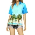 thumbnail image 6 of LA LEELA Women's Button Down Blouses Casual Summer Beach Blouse Shirt Luau Party Blouses Short Sleeve Vacation Dress Shirts Hawaiian T Shirt for Women S Palm Sea, Blue, 6 of 6