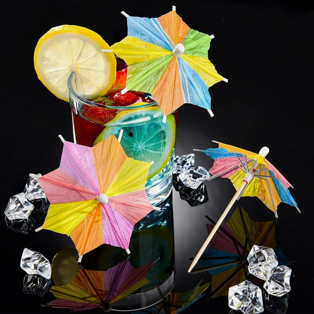 50 Paraguas De Cóctel De Papel - Decoración Para Bebidas, Fiestas De Verano, Cócteles Y Eventos