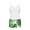 thumbnail image 5 of Tankini Sets for Women Plus Size Padded V Neck Camisole Top with Tropical Leaf Print Boyshorts Tummy Control 2 Piece Swimsuits Modest Slimming Bathing Suits, 5 of 6