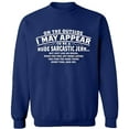 thumbnail image 2 of OXI Crewneck Sweatshirt - On The Outside I May Appear,Basic Casual Sweatshirts for Men's and Women Fleece Sweatshirt Long Sleeve- Navy Blue Medium, 2 of 2
