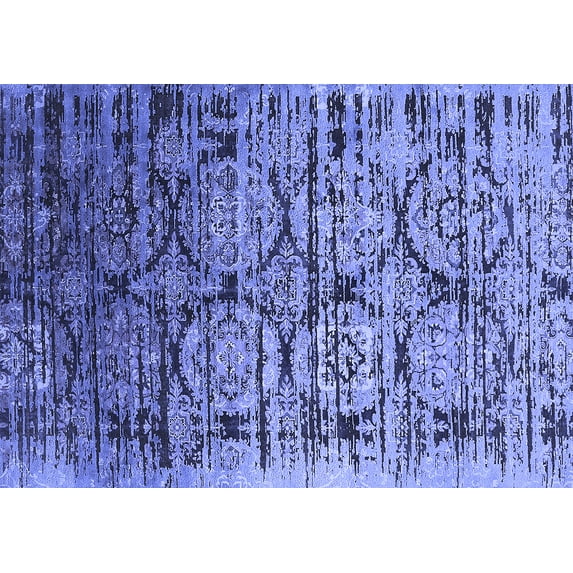 Ahgly Company Indoor Rectangle Oriental Blue Industrial Area Rugs, 2' x 3'
