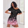 thumbnail image 4 of Ekouaer 3 Pack Nightgowns for Women Short Sleeve Sleep Shirts T Shirt Night Gown V Neck Nightshirts Soft Sleepwear Dress, 4 of 6